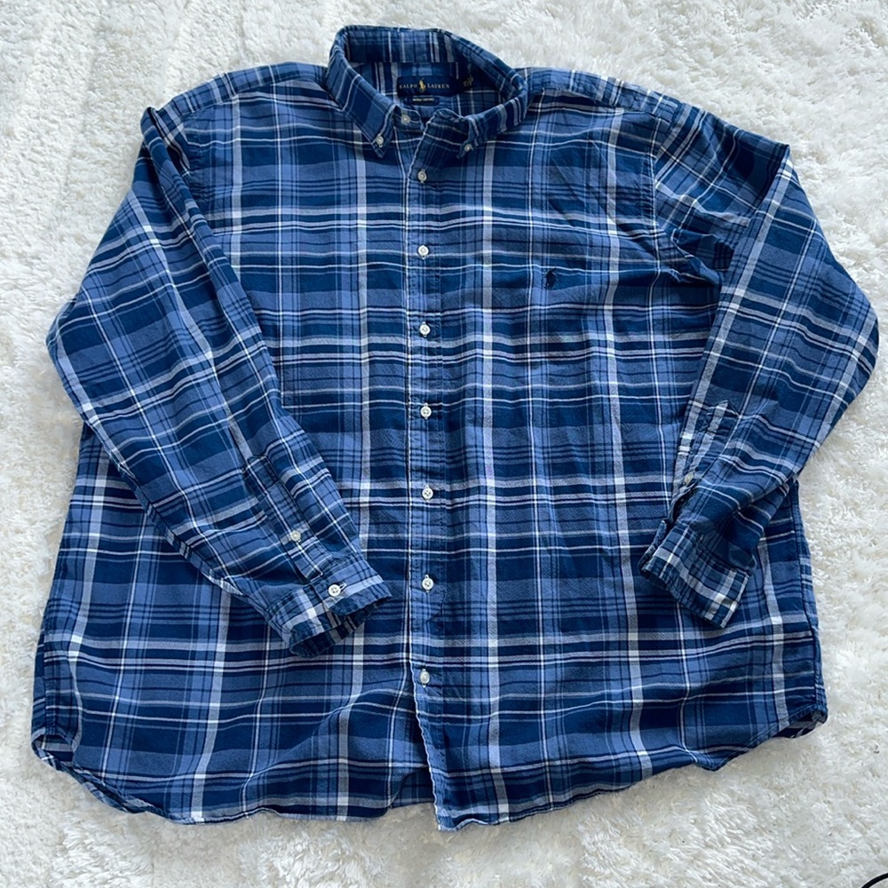 Ralph Lauren Big and Talk Indigo Oxford Button Down 2XB